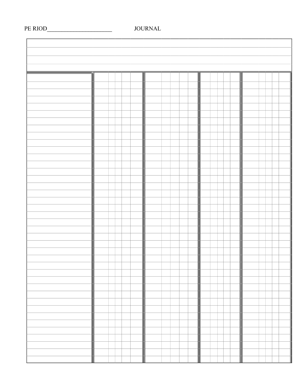 Printable+4+Column+Template | Templates Printable Free With Blank Ledger Template