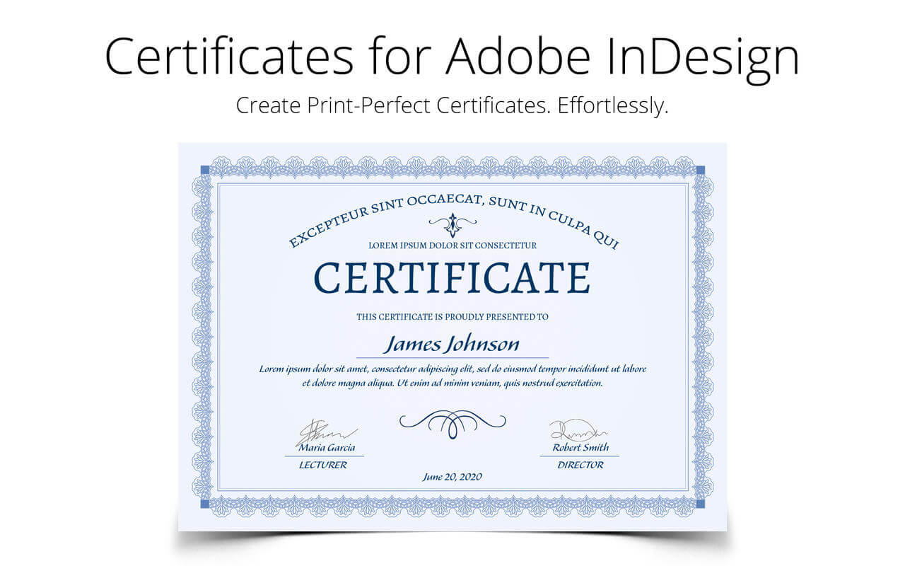 Printperfect – Certificate Templates For Indesign With Regard To Indesign Certificate Template
