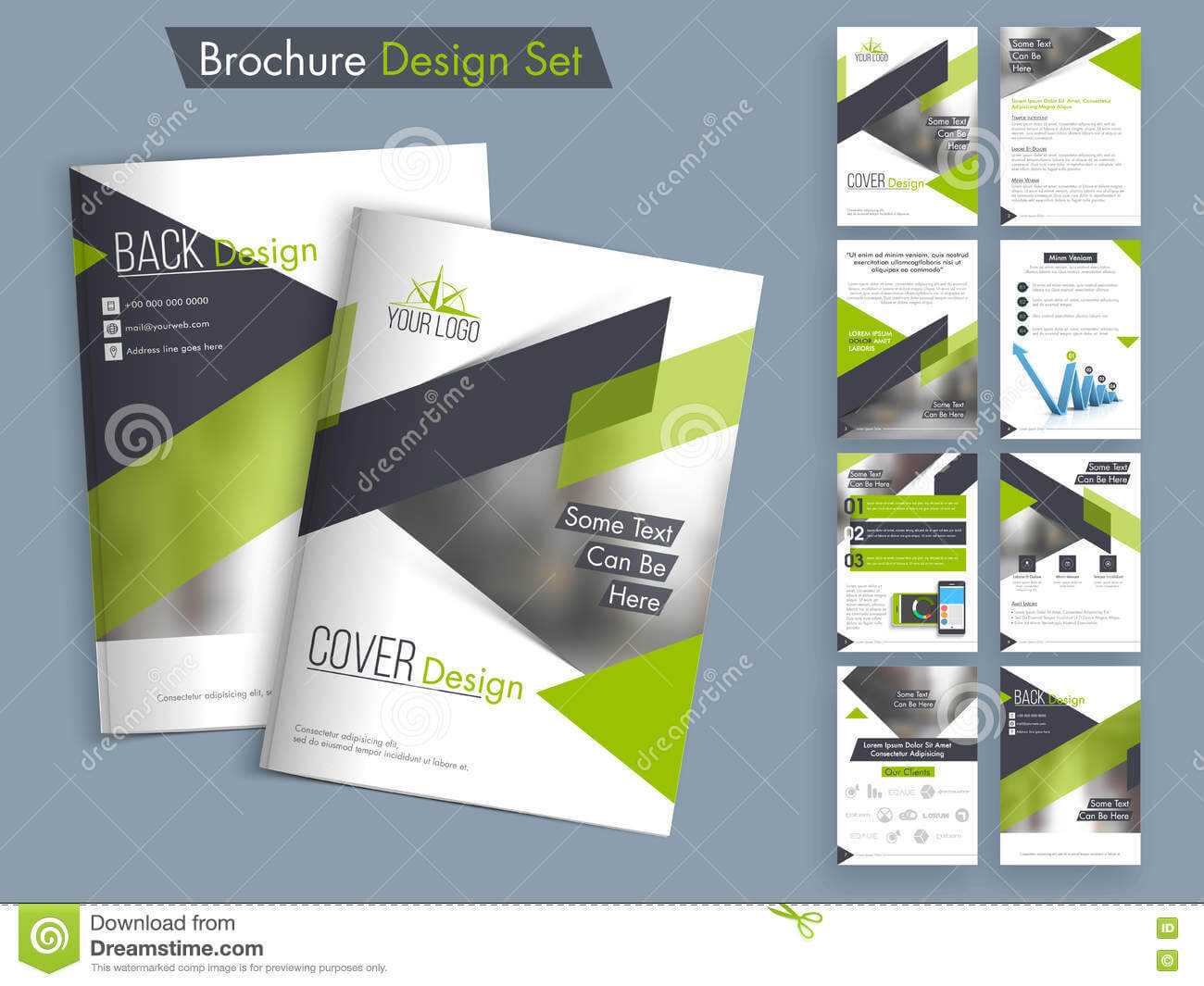 Professional Business Brochure, Template Or Flyer Set. Stock With Professional Brochure Design Templates