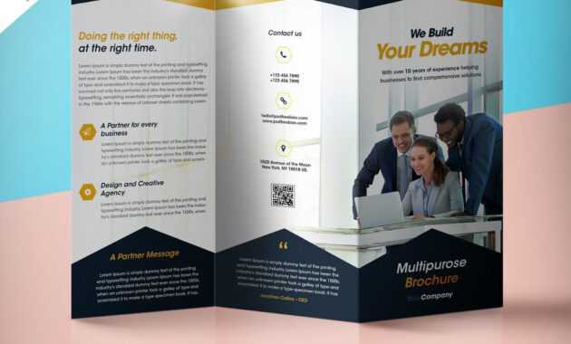 Professional Corporate Tri-Fold Brochure Free Psd Template pertaining to Brochure Psd Template 3 Fold