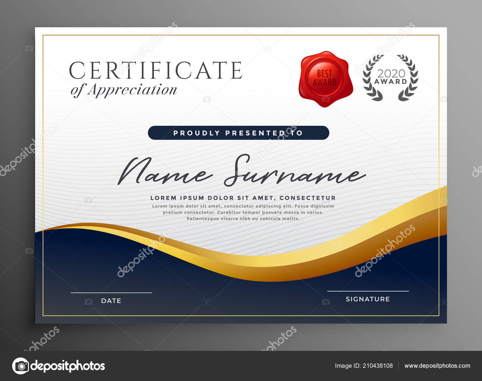 Professional Diploma Certificate Template Design — Stock Throughout Design A Certificate Template