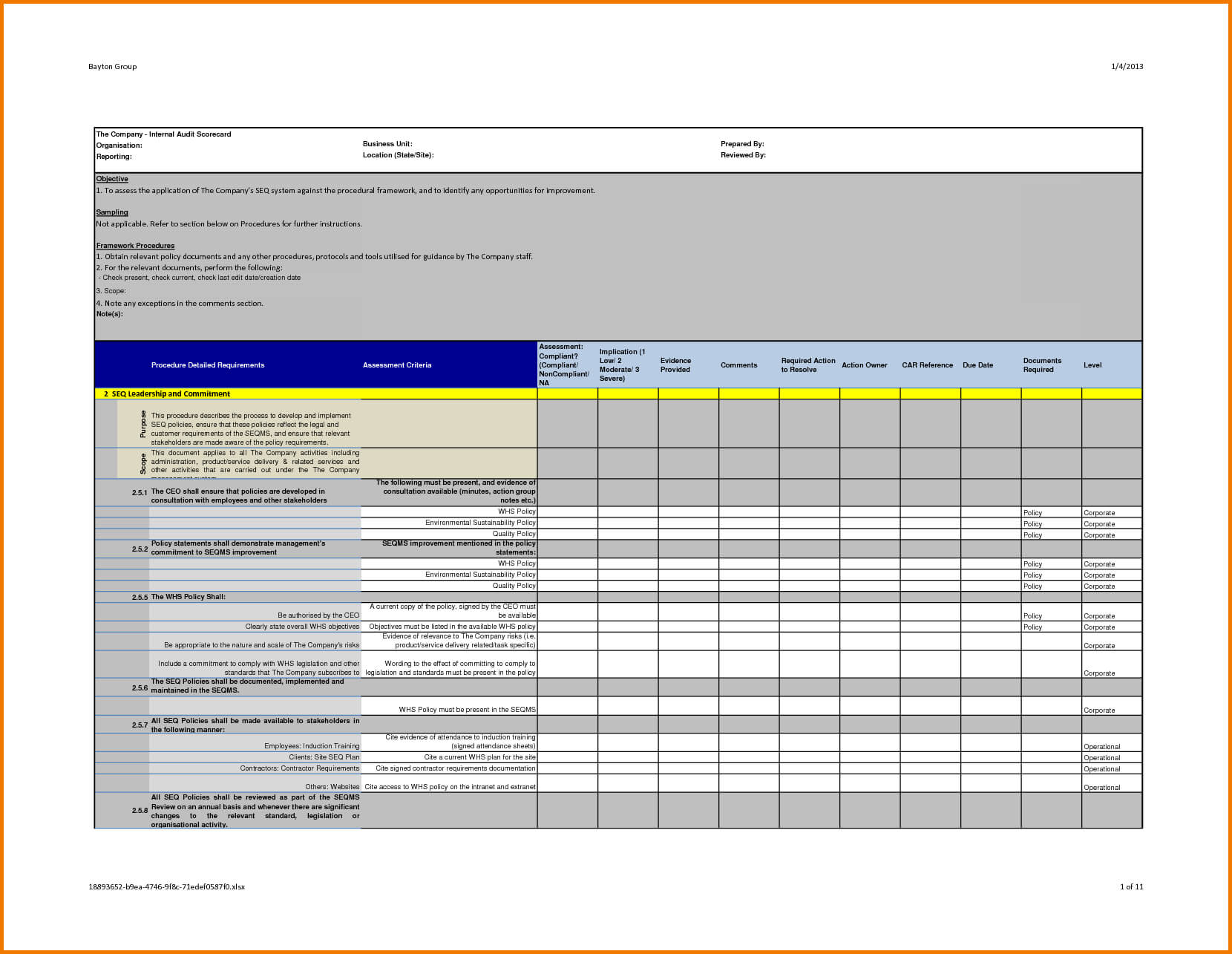 Professional Internal Audit Report Template Example With Inside Sample Hr Audit Report Template