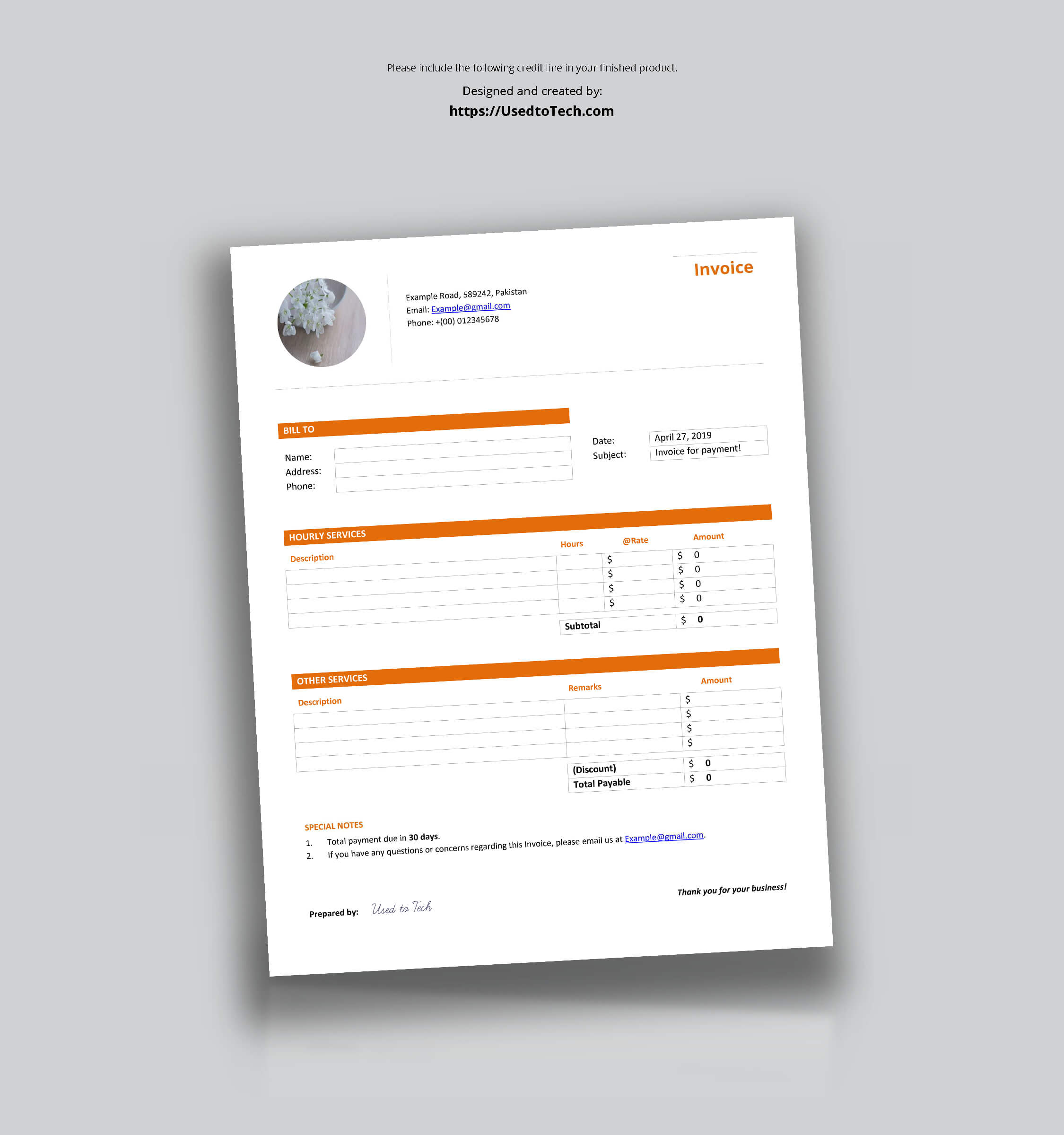 Professional Invoice Template In Microsoft Word, Free – Used Intended For Header Templates For Word