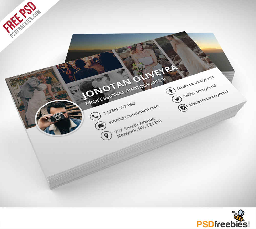 Professional Photographer Business Card Psd Template Freebie Throughout Free Business Card Templates For Photographers