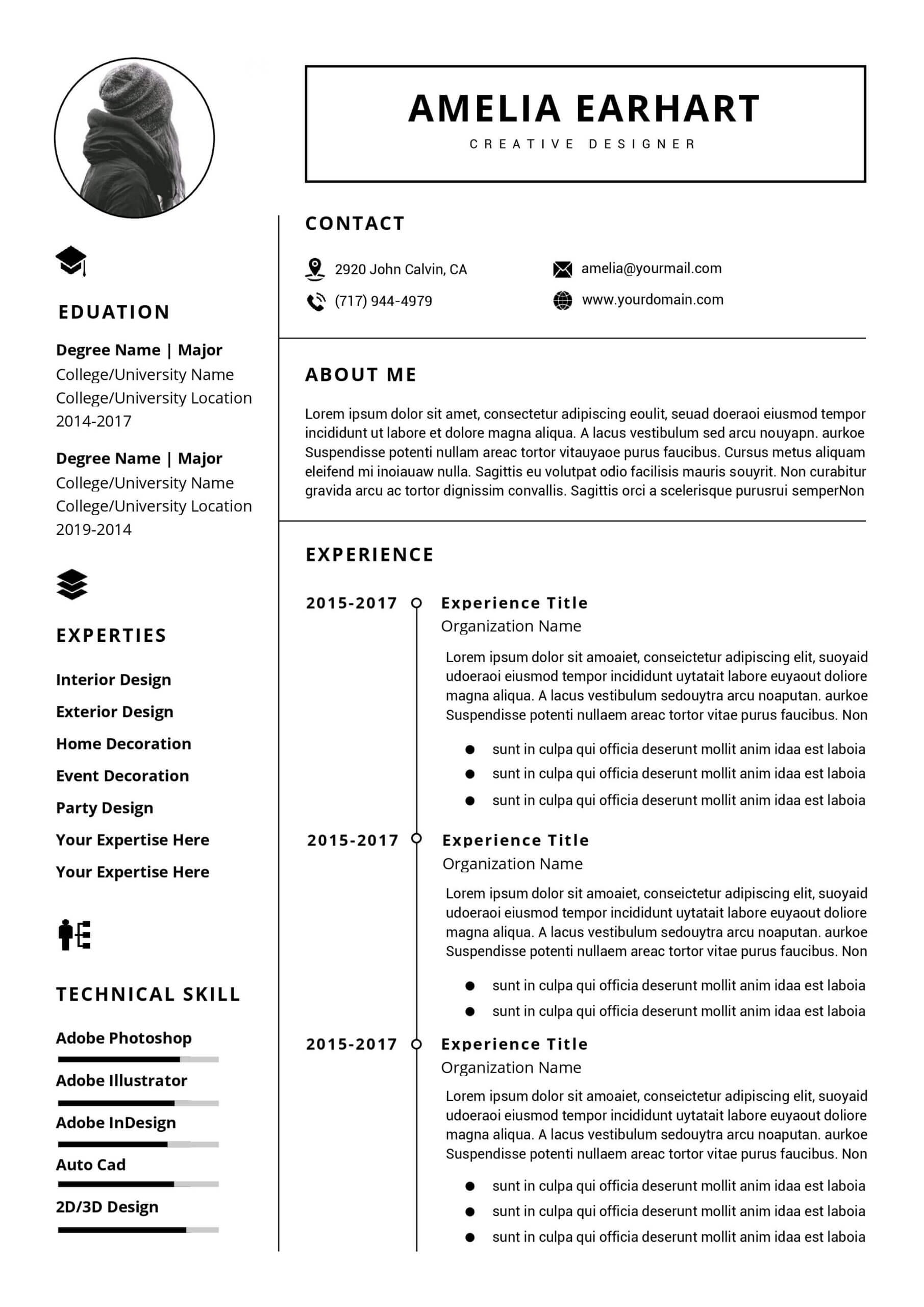 Professional Resume / Cv Template Instant Download | Ms Word With How To Create A Cv Template In Word