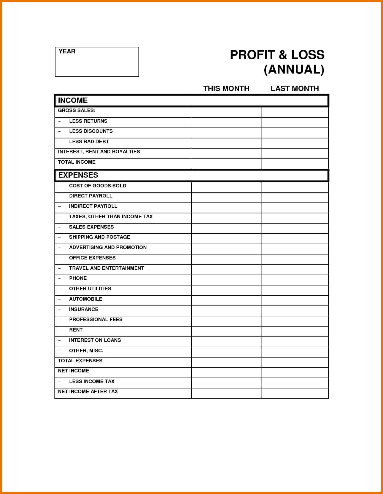 Profit And Loss Template – When You Download Templates, You For Llc Annual Report Template