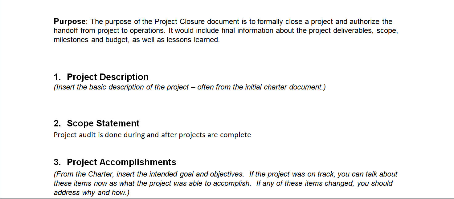 Project Closure Report Template With Regard To Closure Report Template