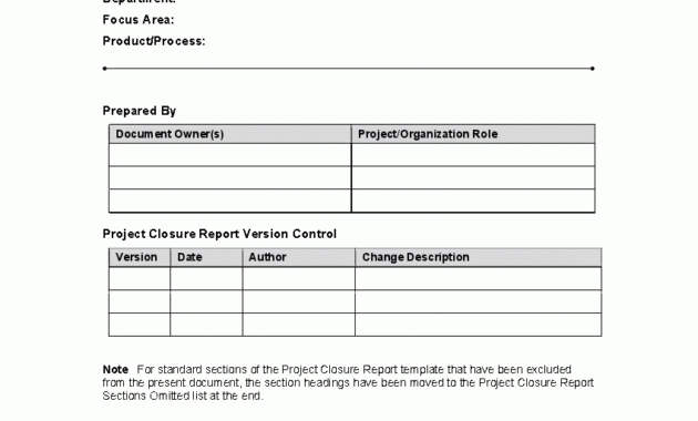 Project Closure Report (Word) - Flevypro Document inside Closure Report Template