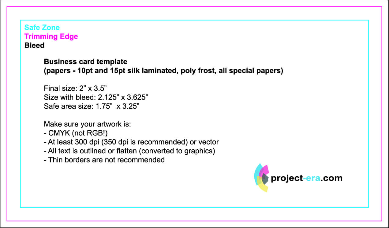 Project Era – Print & Design Services – Print Templates Inside Business Card Size Photoshop Template
