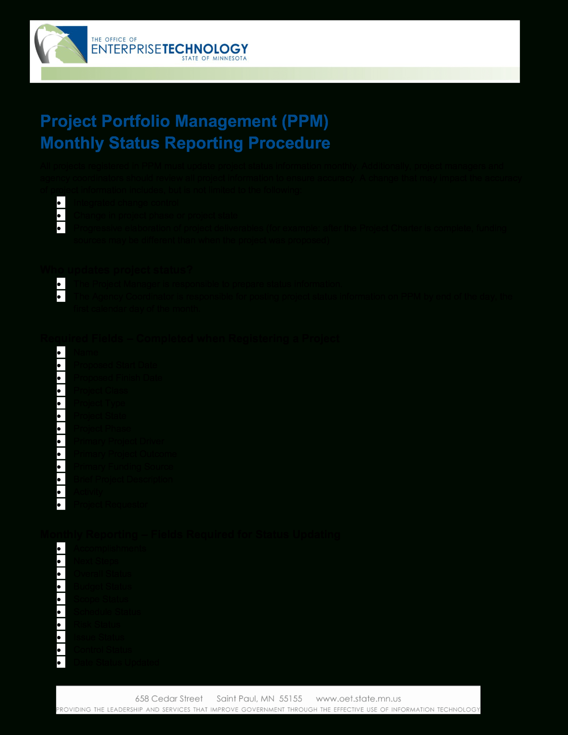 Project Management Status Report | Templates At With Regard To Monthly Status Report Template Project Management