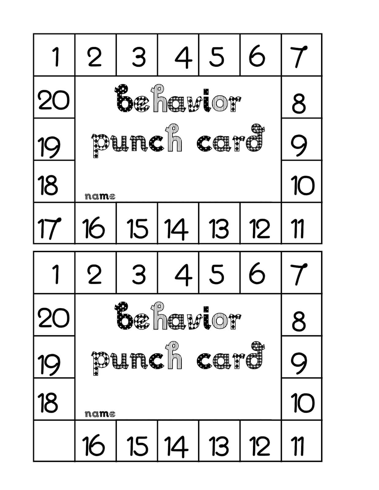 Punch Card Template Free ] – Free Printable Punch Card With Reward Punch Card Template