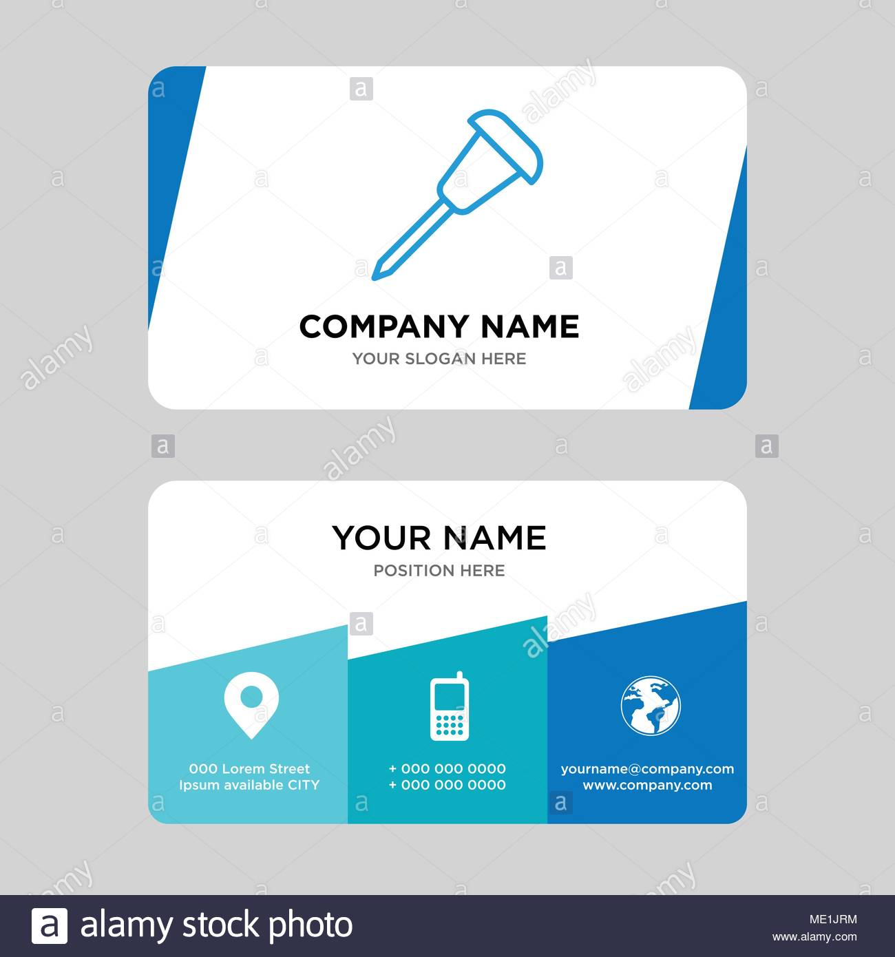 Pushpin Business Card Design Template, Visiting For Your Throughout Push Card Template