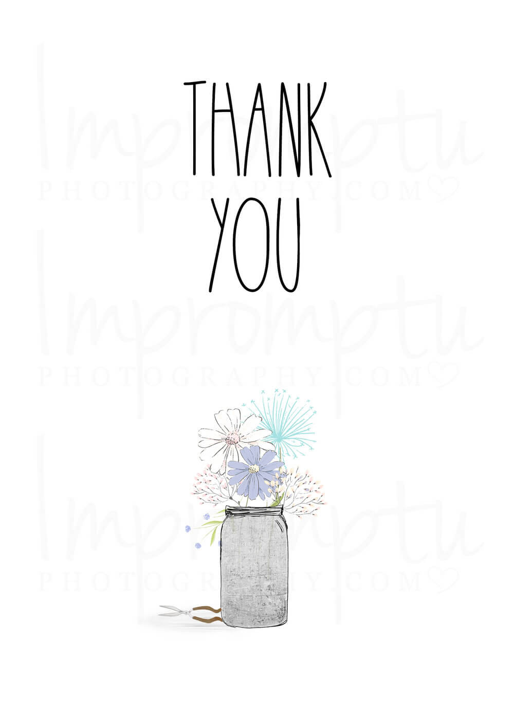 Rae Dunn Inspired Floral Mason Jar Thank You Card — Impromptu Photography In Michaels Place Card Template