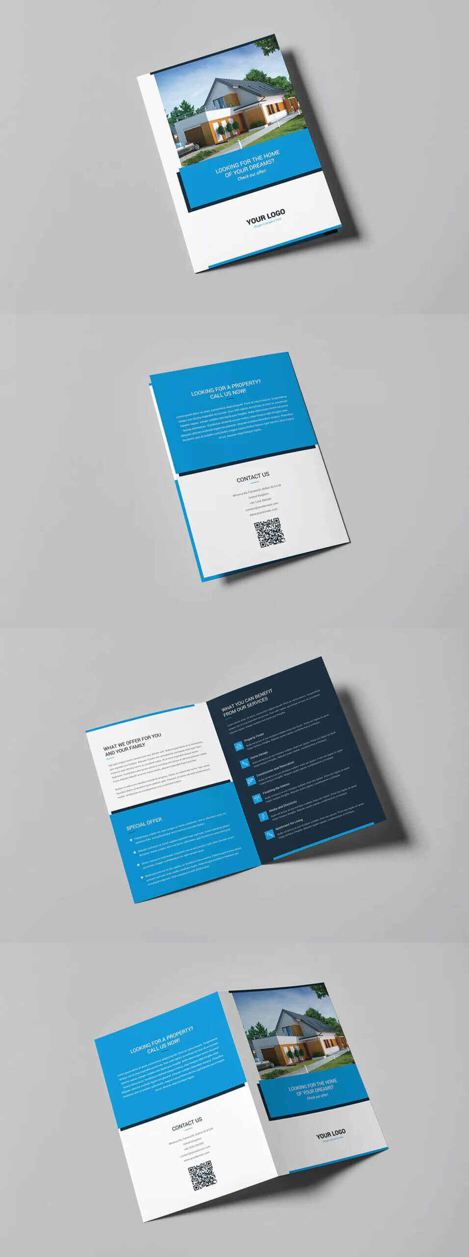 Real Estate Bi Fold Brochure Template – A4 And Us Letter Pertaining To Letter Size Brochure Template
