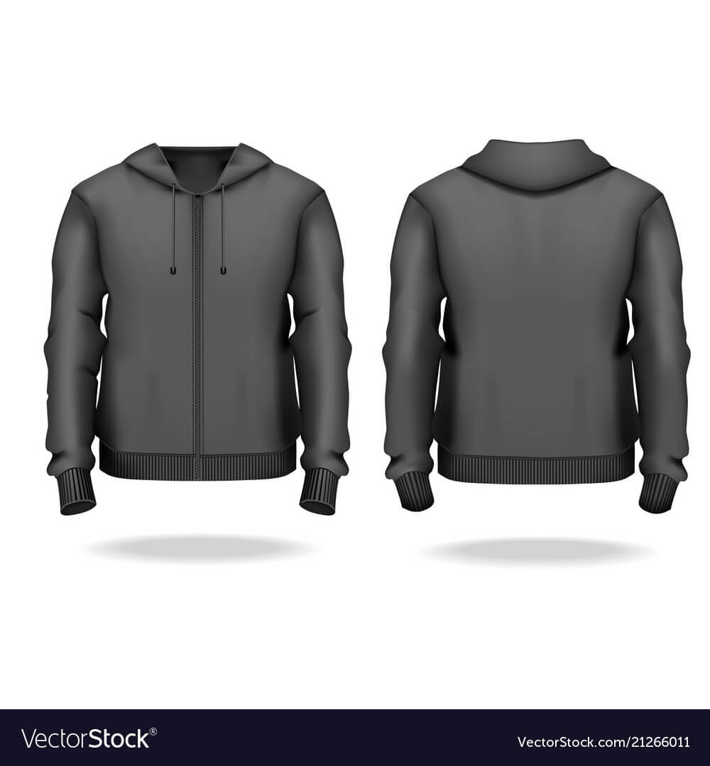 Realistic Detailed 3D Template Blank Black Male With Regard To Blank Black Hoodie Template
