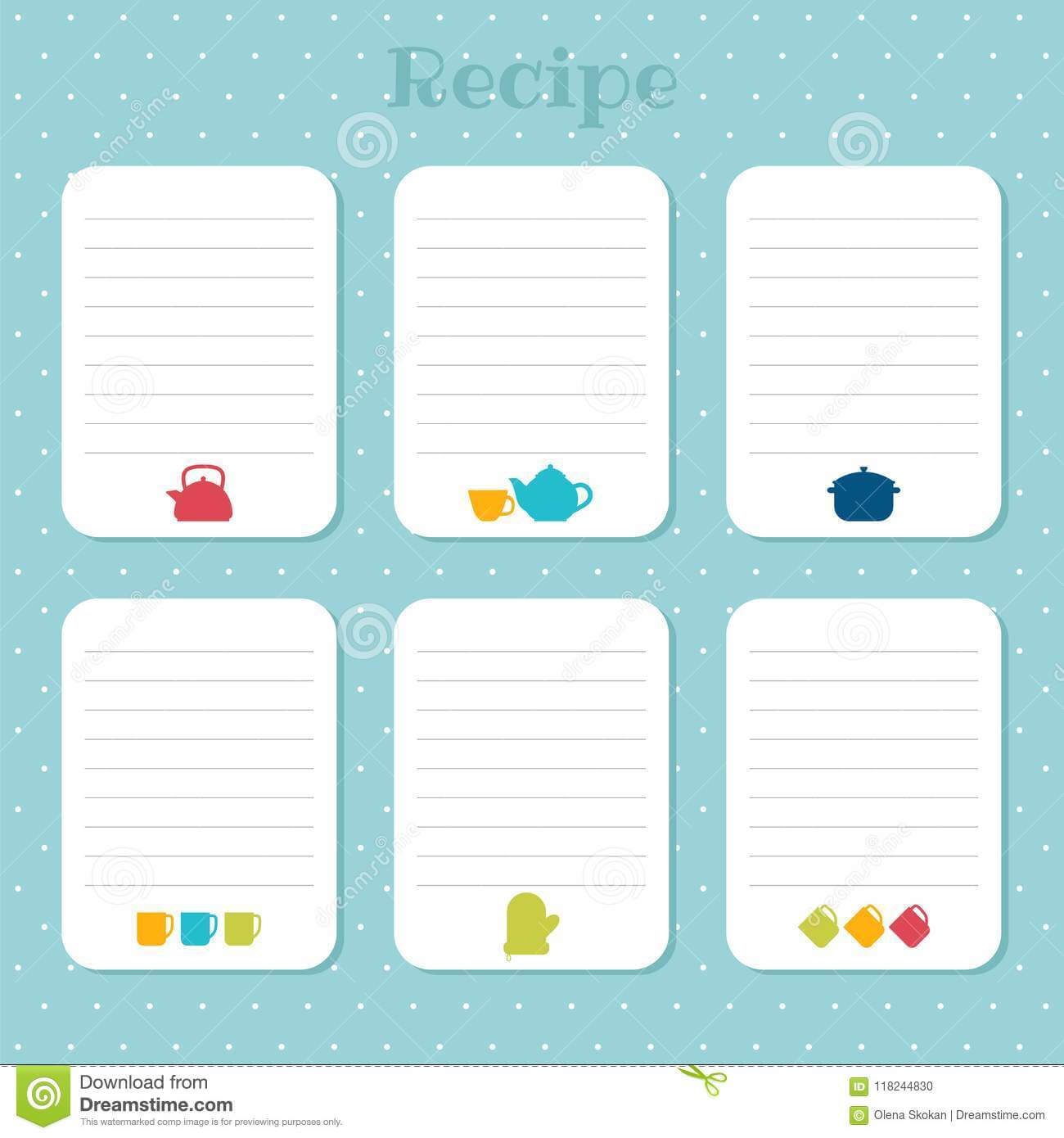 Recipe Cards Set. Cooking Card Templates. For Restaurant Regarding Restaurant Recipe Card Template