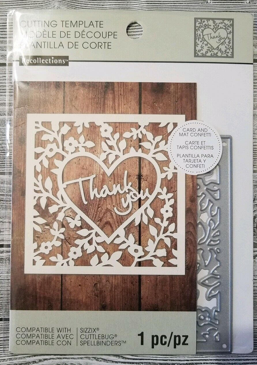 Recollections Thank You Card Confetti 1 Cutting Die Template 542692 Throughout Recollections Card Template
