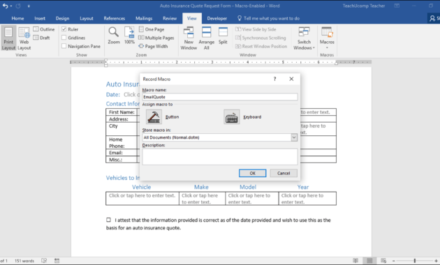 Record A Macro In Word - Instructions And Video Lesson pertaining to Word Macro Enabled Template