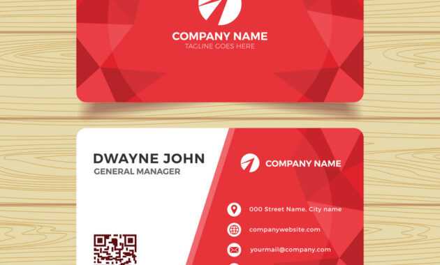 Red Geometric Business Card Template in Calling Card Free Template