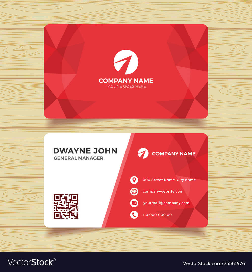 Red Geometric Business Card Template In Calling Card Free Template