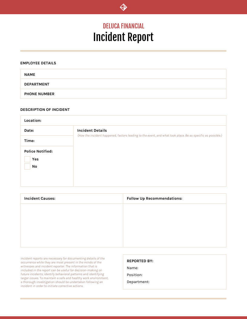 Red Incident Report Template Intended For What Is A Report Template