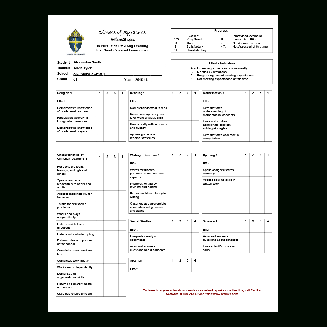 Report Card Software – Grade Management | Rediker Software With Regard To Student Grade Report Template