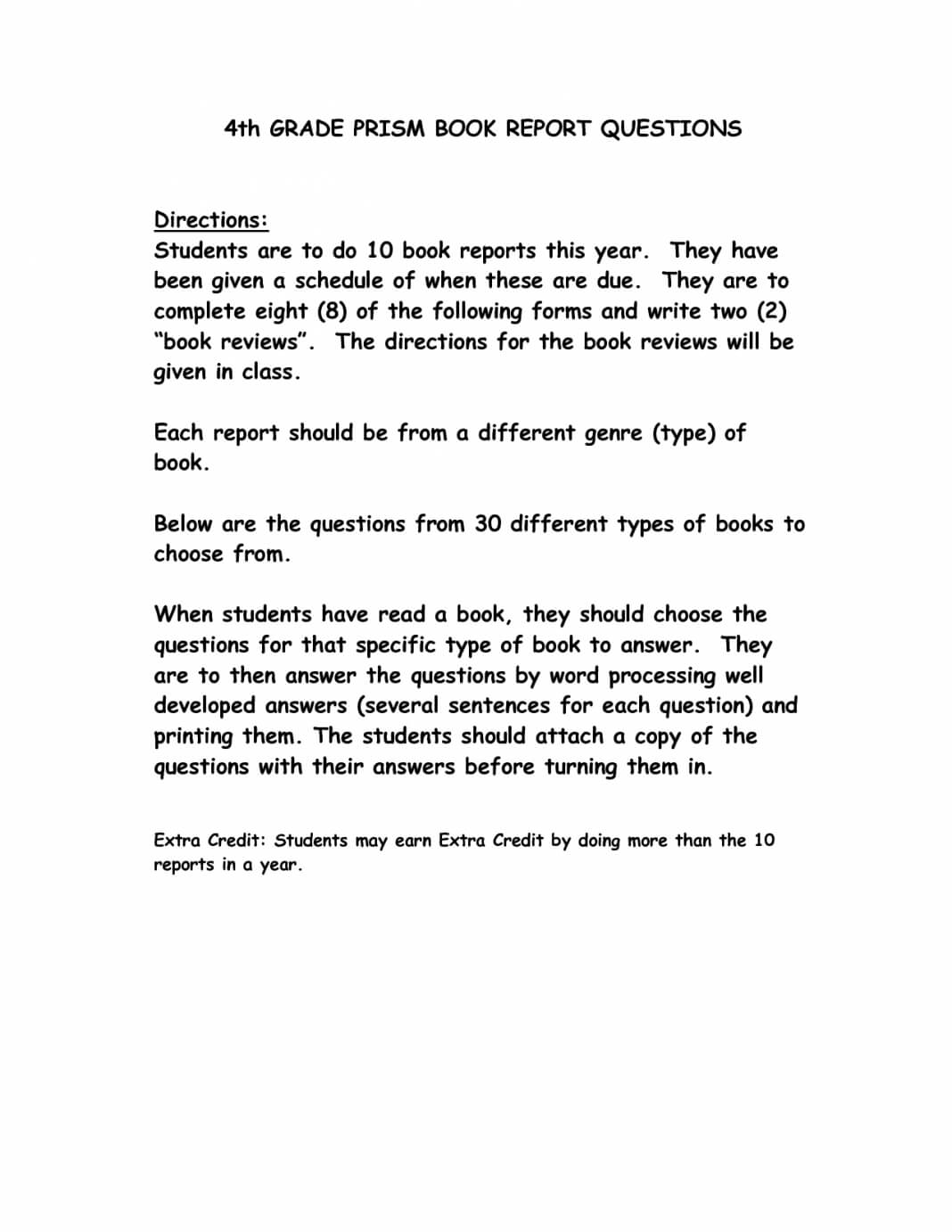Report Examples 3Rd Rade Book Sample 132383 Third Template For Book Report Template 3Rd Grade