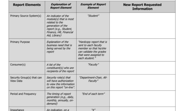 Report Requirements Template intended for Report Requirements Template