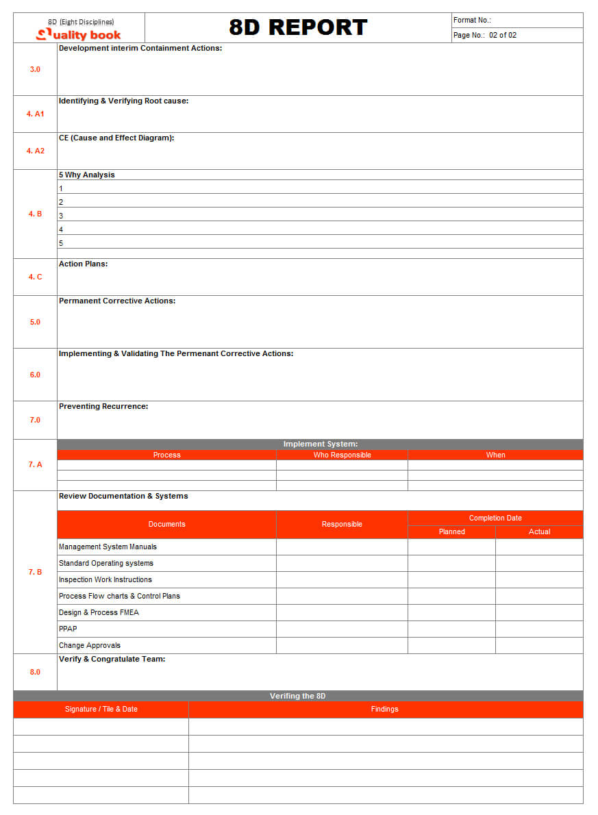 Report Template Ppt Word Free Excel Download Pdf Examples For 8D Report Template