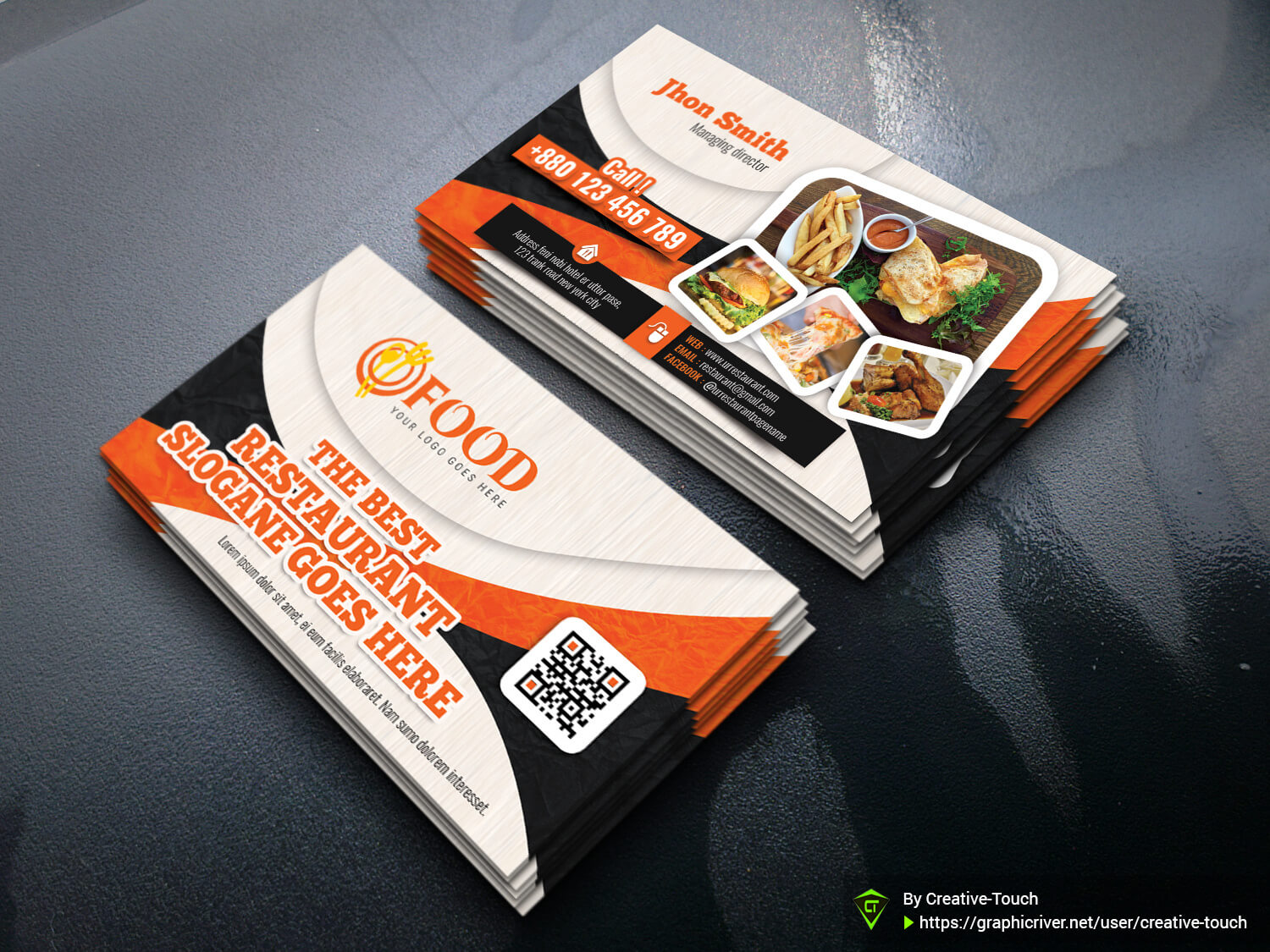 Restaurant Business Card Templatecreative Touch On Dribbble With Call Card Templates