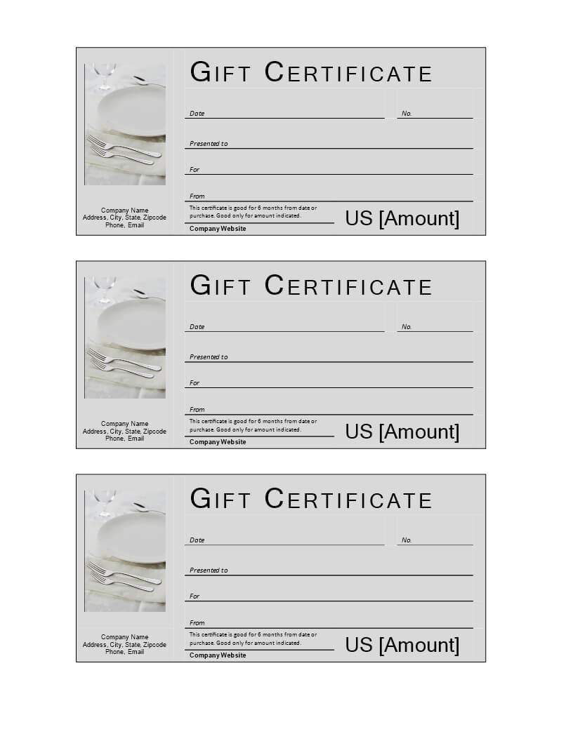 Restaurant Gift Certificate | Templates At Allbusinesstemplates Pertaining To Restaurant Gift Certificate Template