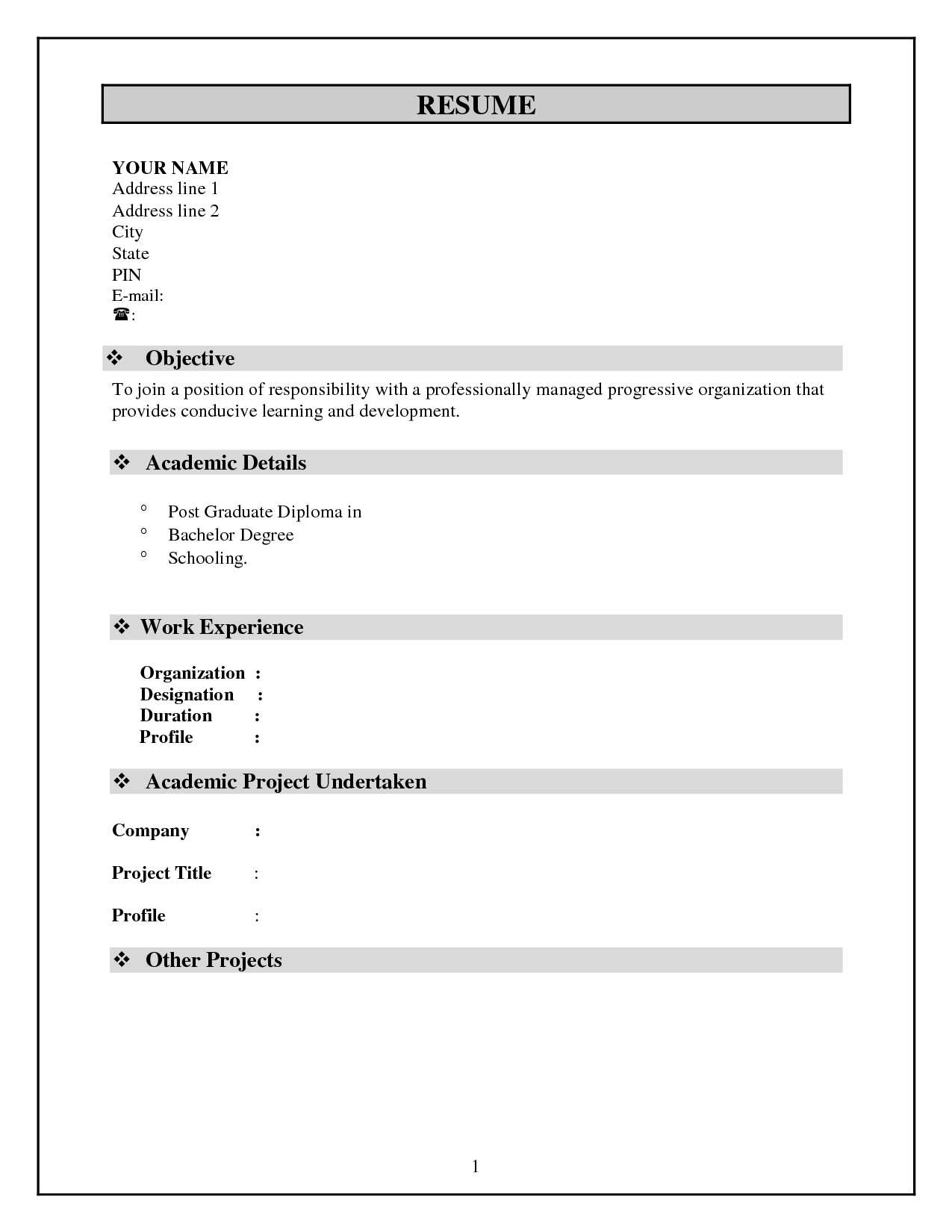 Resume Format In Microsoft Word 2007 – Forza In How To Make A Cv Template On Microsoft Word