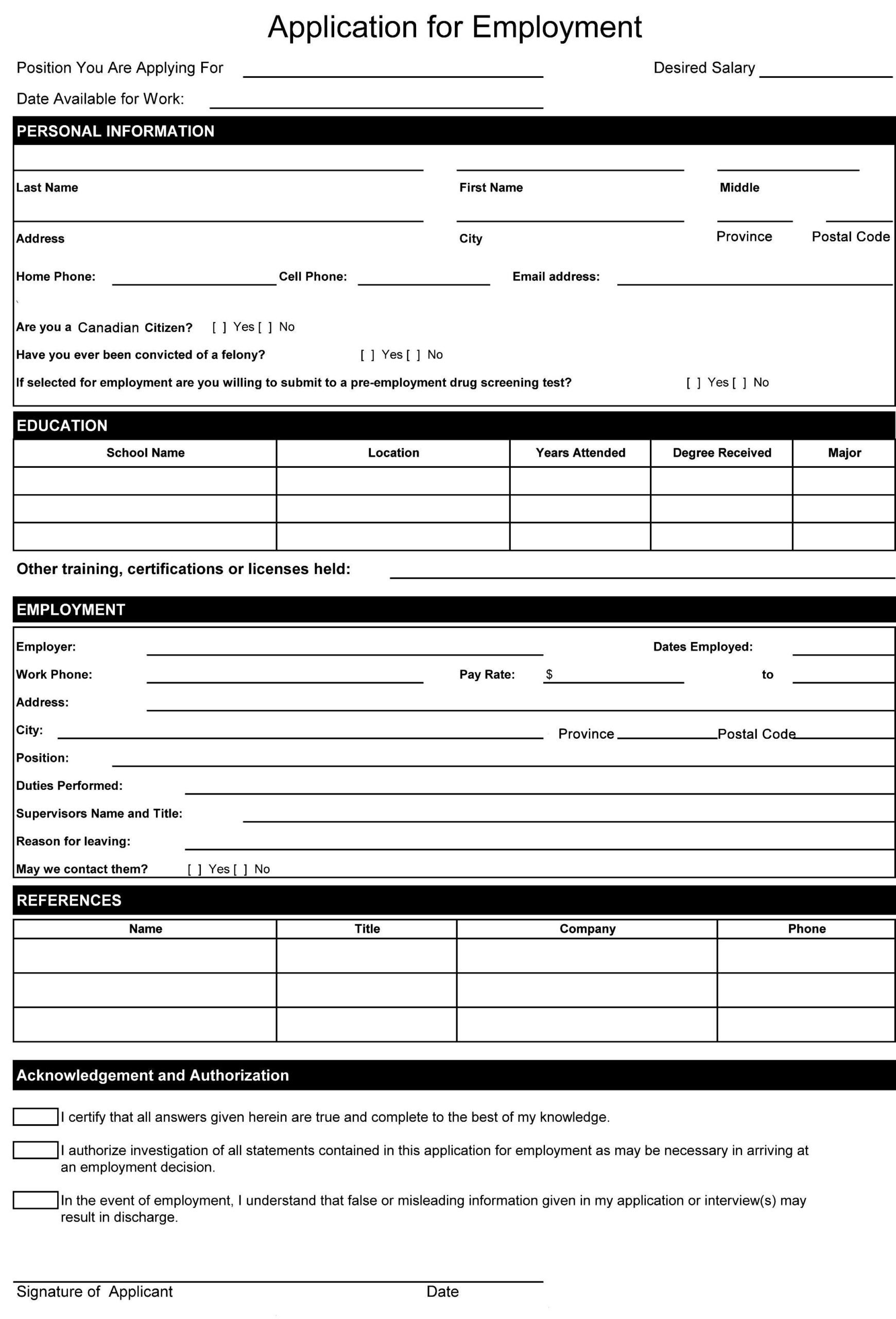 Resume Format Word Document | Job Application Form In Job Application Template Word Document