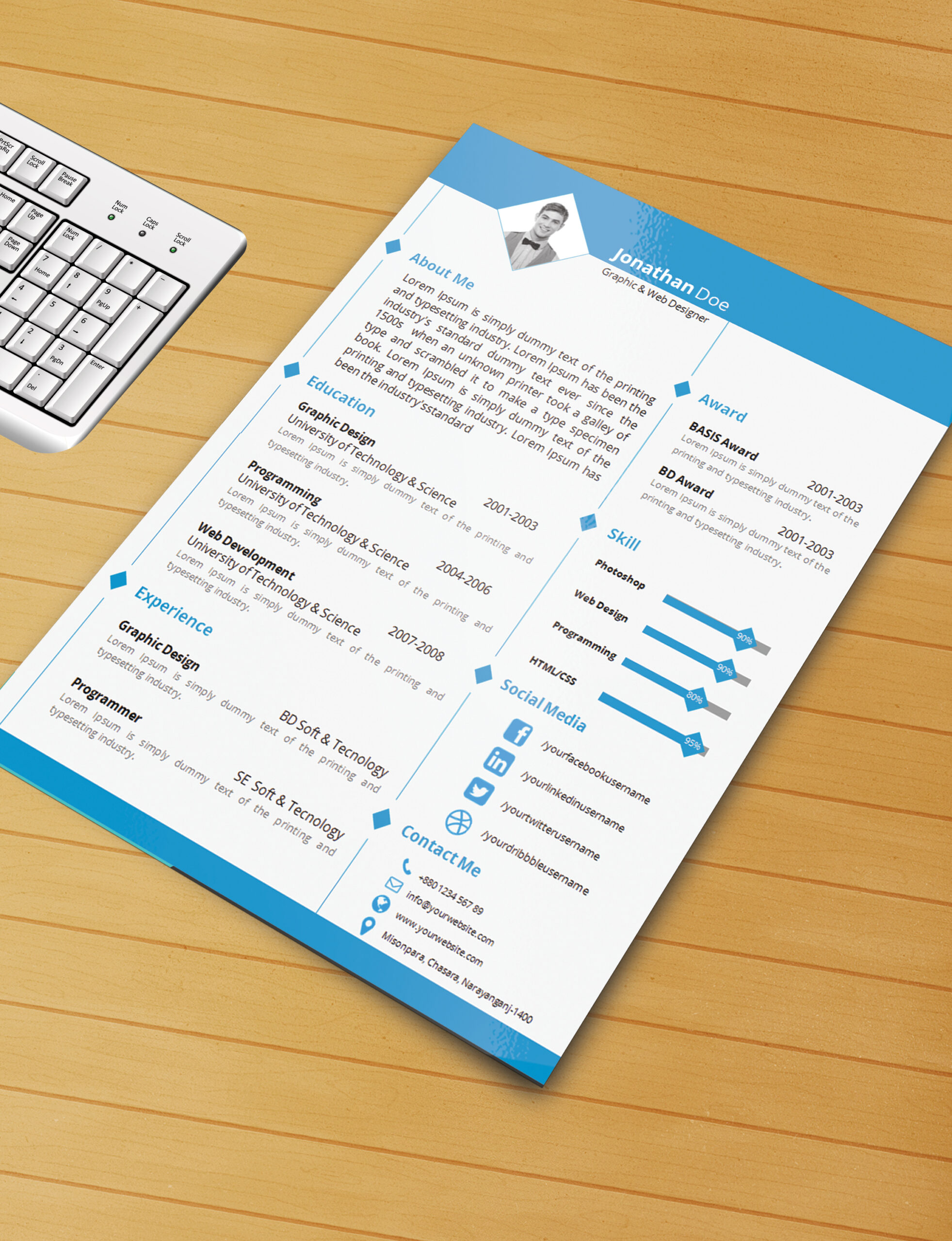 Resume Template With Ms Word File ( Free Download) With How To Make A Cv Template On Microsoft Word