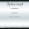 Retirement Certificate | Templates At Allbusinesstemplates With Retirement Certificate Template