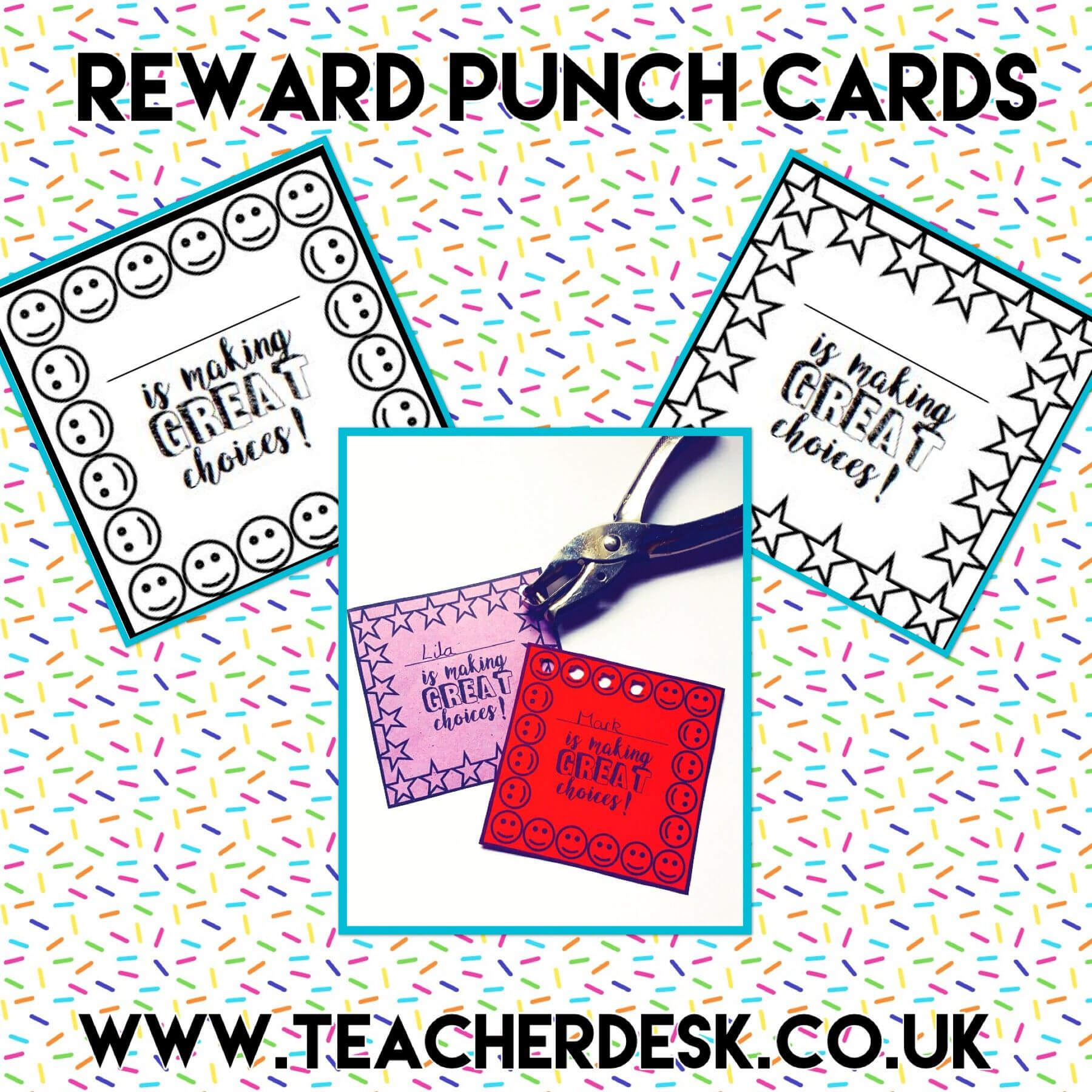 Reward Punch Cards Teacher Desk Www.teacherdesk.co.uk With Reward Punch Card Template