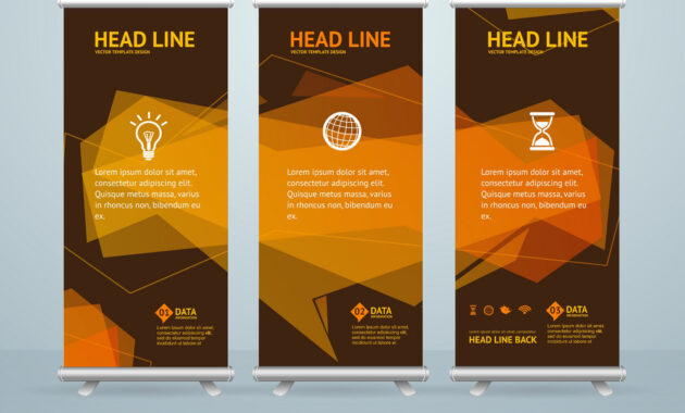Roll Up Banner Stand Design Template with Pop Up Banner Design Template