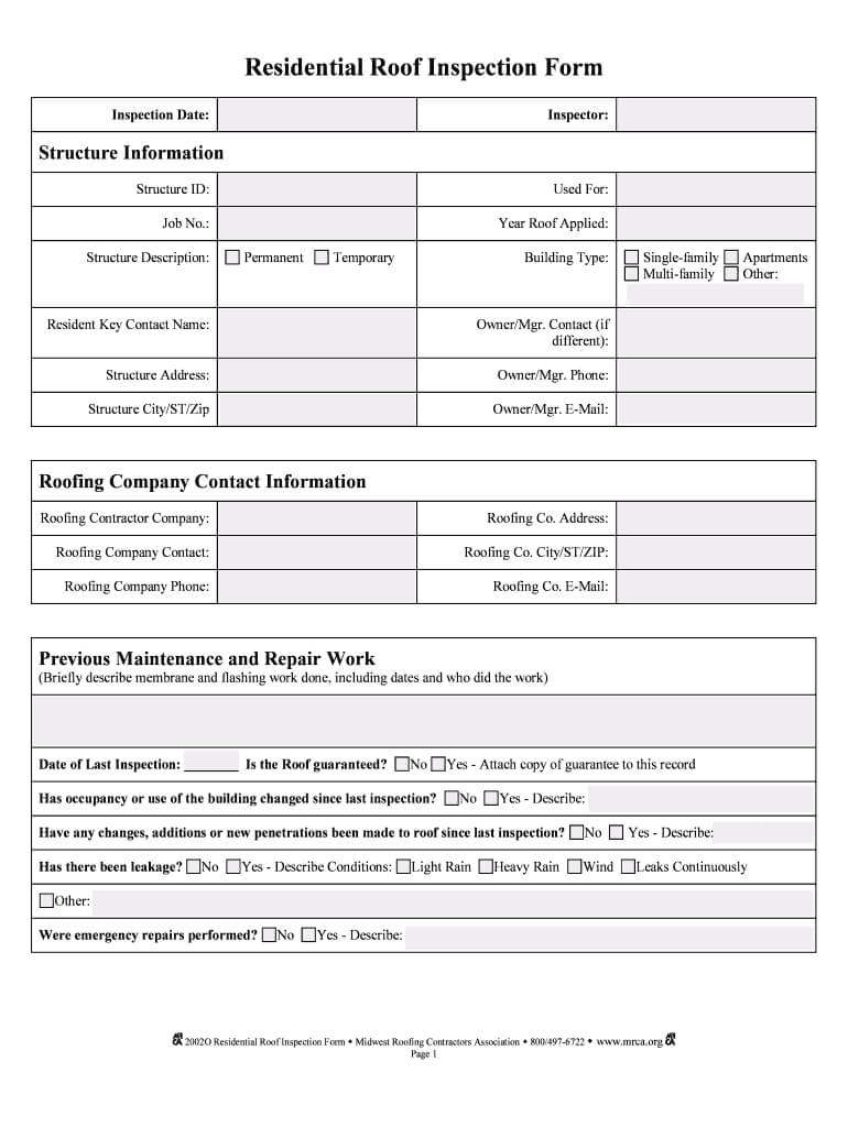 Roof Inspection Report Template – Fill Online, Printable Regarding Roof Inspection Report Template