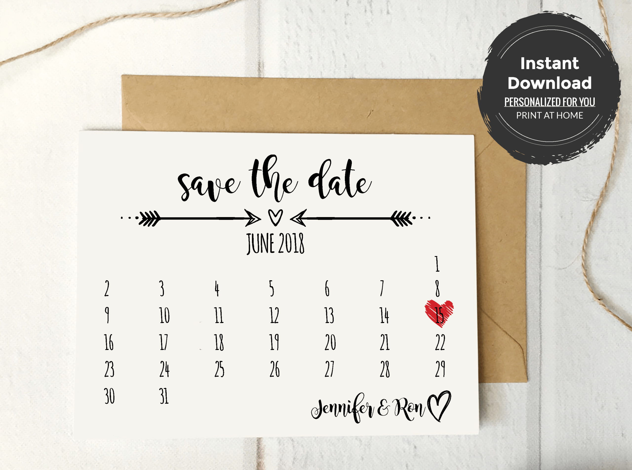 Rustic Save The Date Calendar Card Template | Save The Date Regarding Save The Date Cards Templates