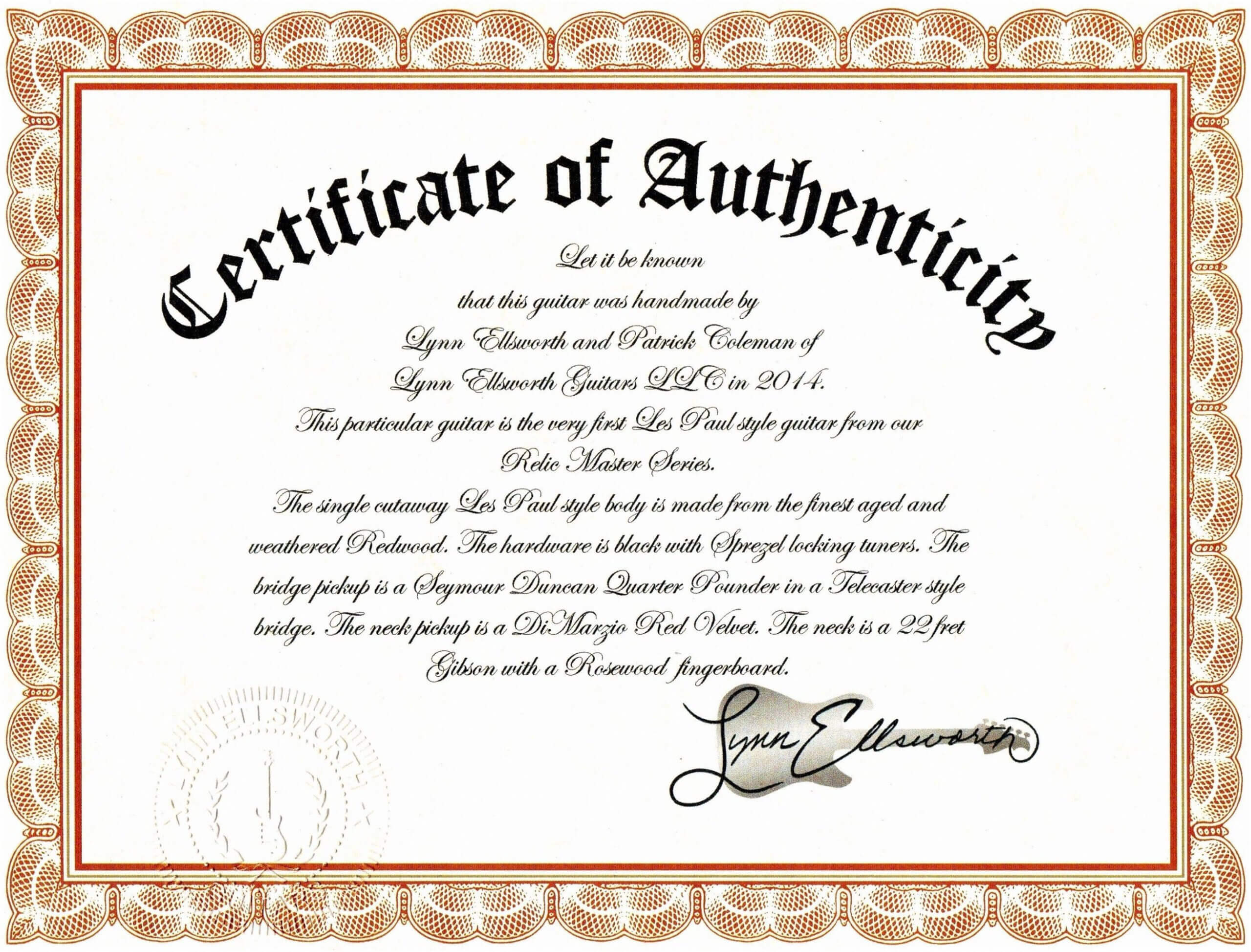 Sample Certificate Of Authenticity Photography Best Of In Certificate Of Authenticity Template