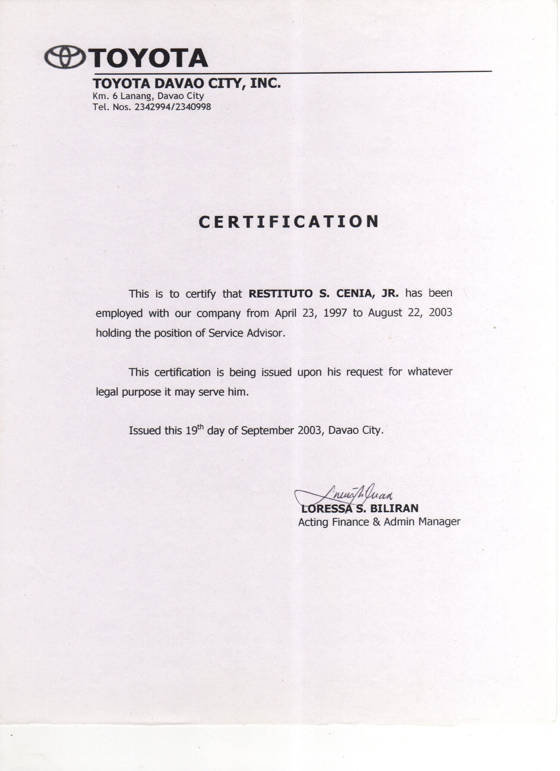 Sample Certificate Of Employment And Compensation – Forza Intended For Good Job Certificate Template