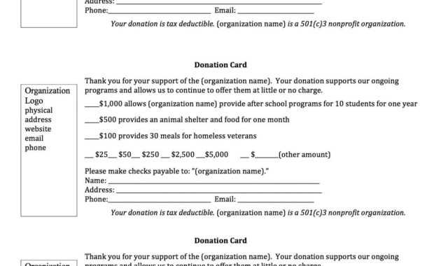 Sample Donation Request Letter And Donation Card | Donation in Donation Cards Template