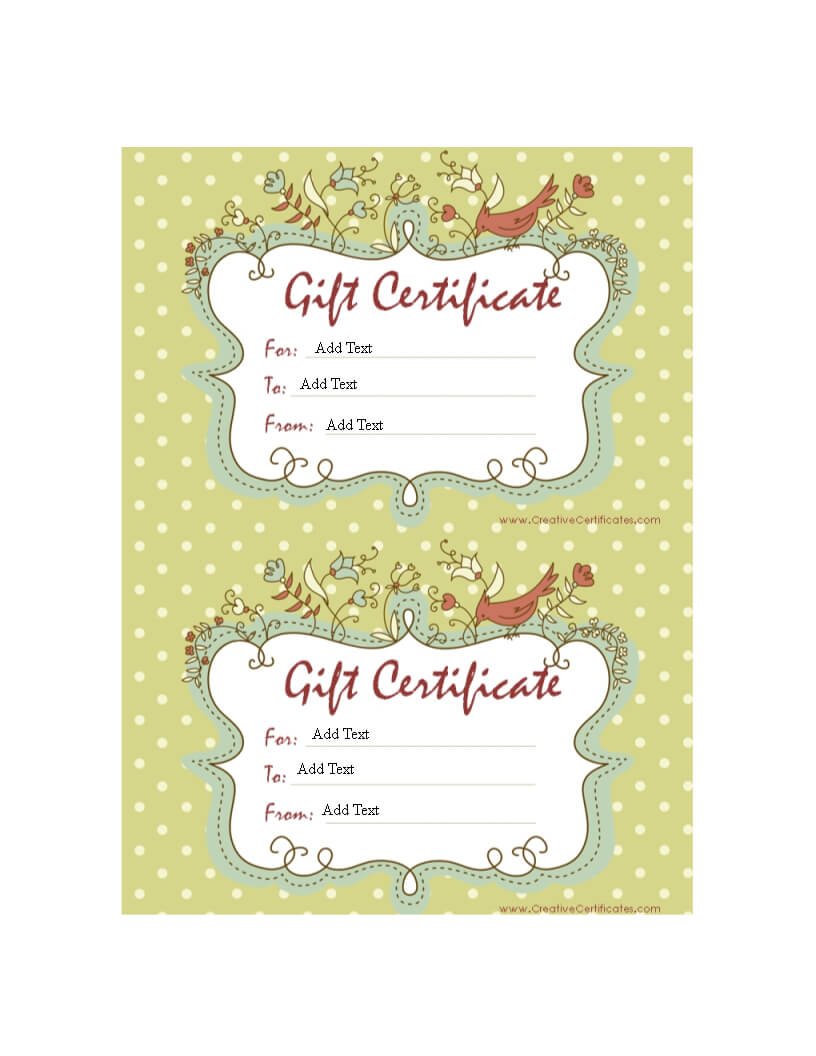 Sample Gift Certificate | Templates At Allbusinesstemplates Intended For Homemade Gift Certificate Template