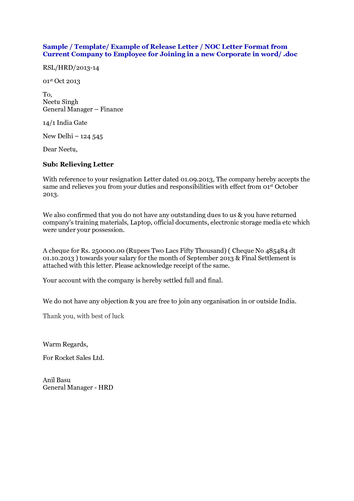 Sample Noc Letter From Employer – Makar.bwong.co For Noc Report Template