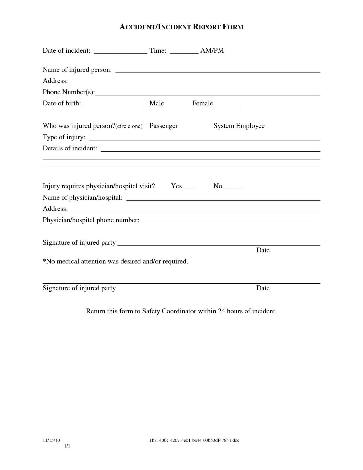 Sample Police Incident Report Template Images – Police In Customer Incident Report Form Template
