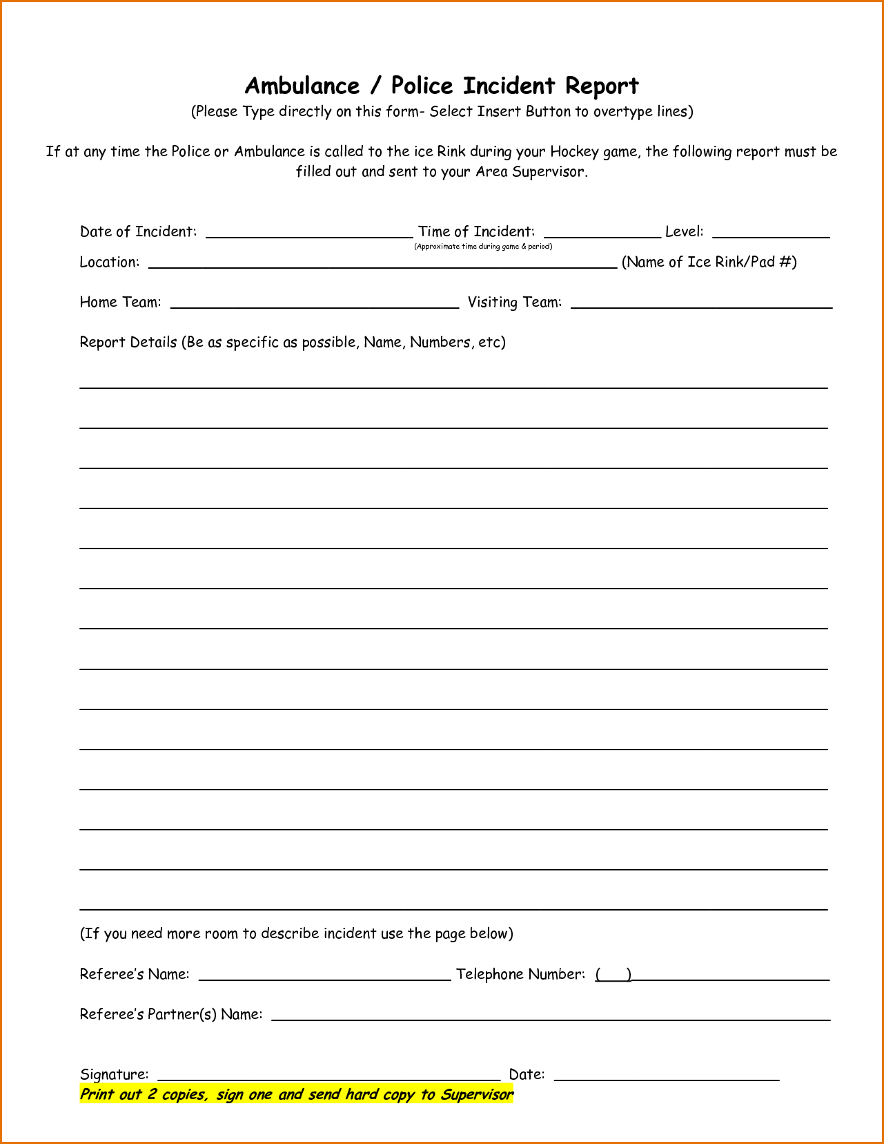 Sample Police Report Form ] – Sample Police Report Template For Incident Report Form Template Word
