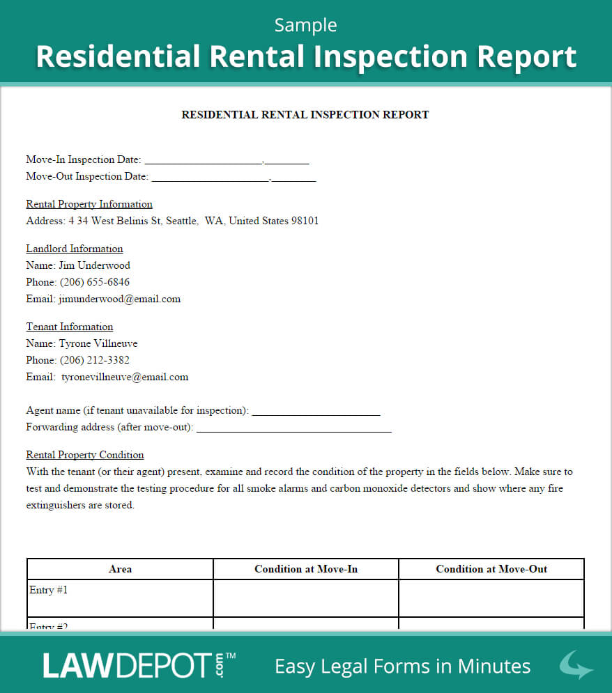 Sample Rental Inspection Report | Report Template, Being A Intended For Engineering Inspection Report Template