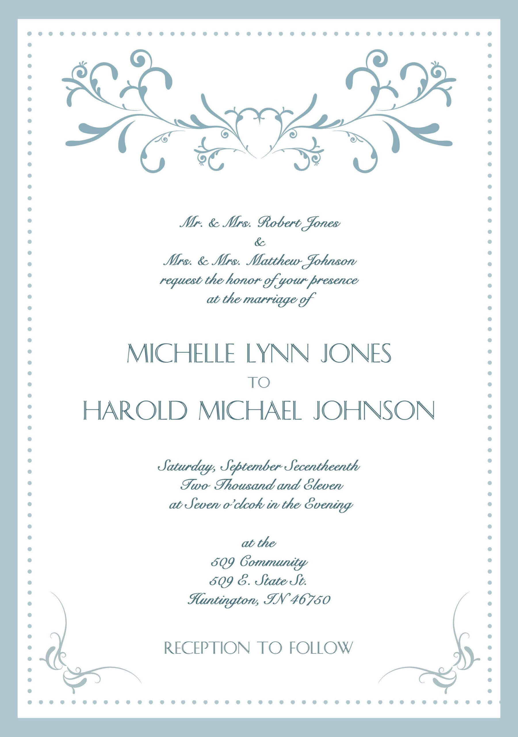Sample Wedding Invitation Cards In English In 2020 | Wedding Intended For Sample Wedding Invitation Cards Templates