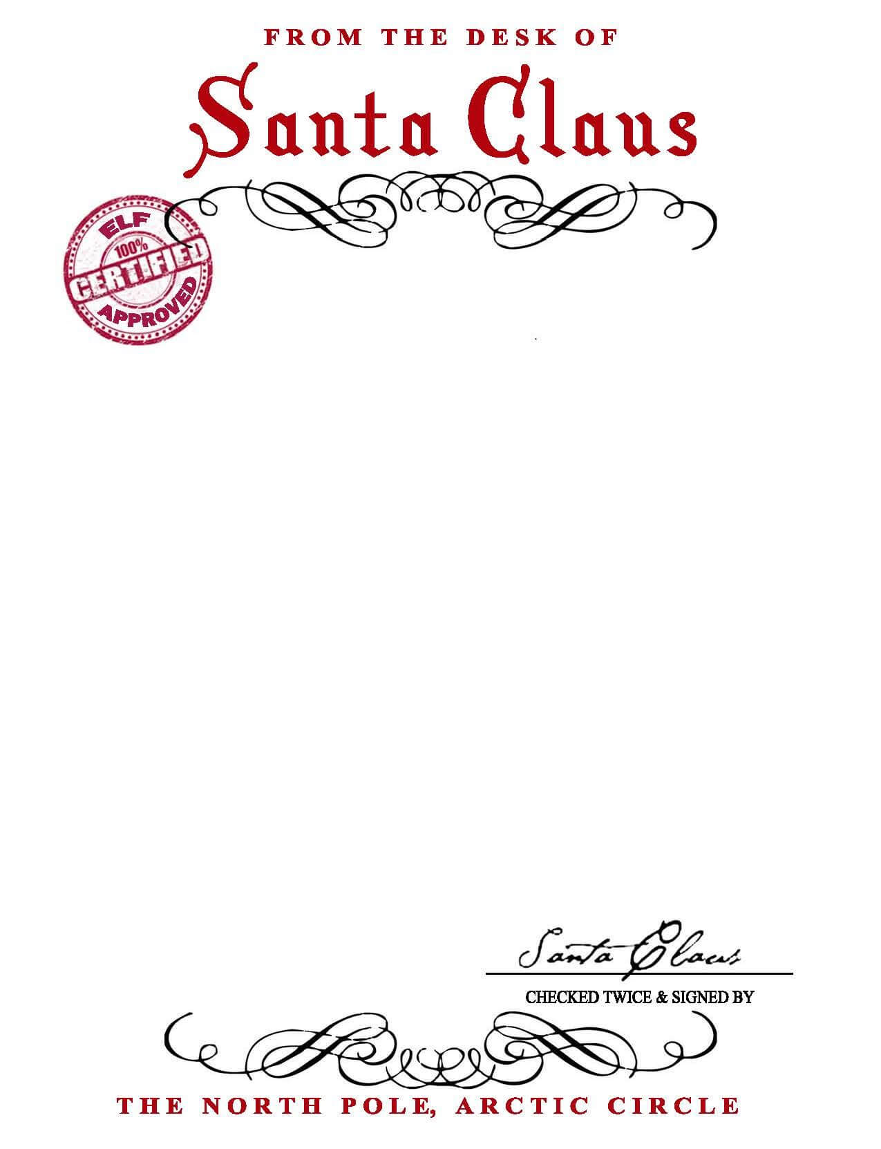 Santa Claus Letterhead.. Will Bring Lots Of Joy To Children Throughout Santa Letter Template Word