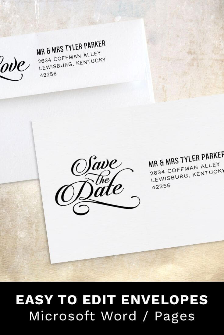 Save The Date Envelope Address Word Template Printable For Save The Date Template Word